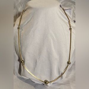 AVON Gold Tone Ball and Chain Necklace